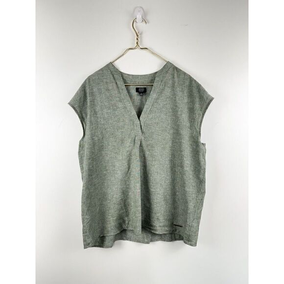 Jones New York Tops - Jones New York Linen Women’s Size Large Short Sleeve Top V-neck